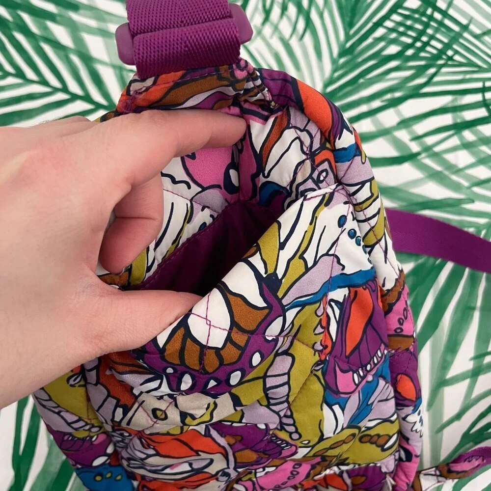 Vera Bradley Lorman Nylon Sling Backpack in Flutter Butterfly Purple